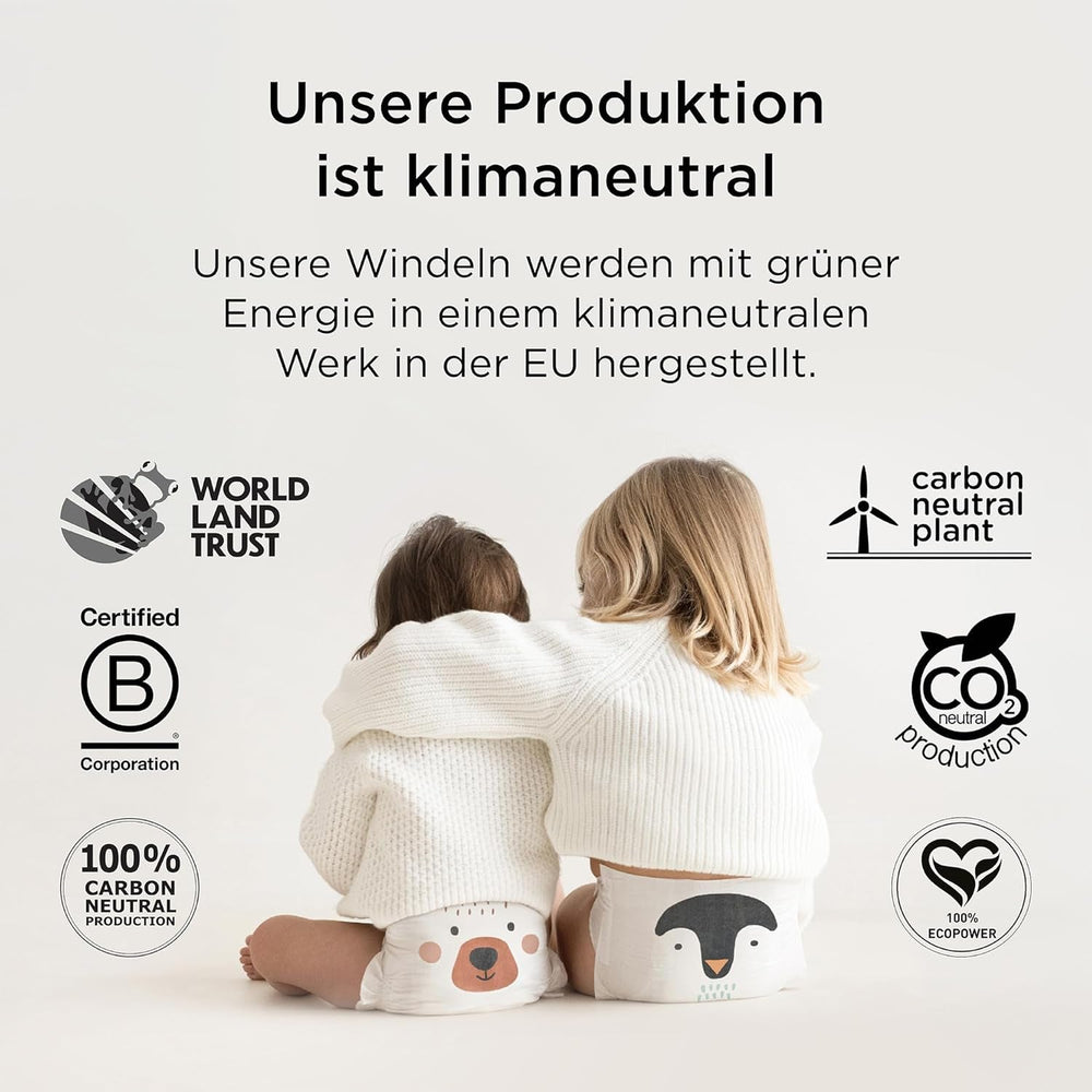 Scutece Kit & Kin Premium Eco, mărimea 4 (9-16 kg), 132 scutece, pe bază de plante și hipoalergenice, protecție fiabilă împotriva scurgerilor, vegane și fără cruzime