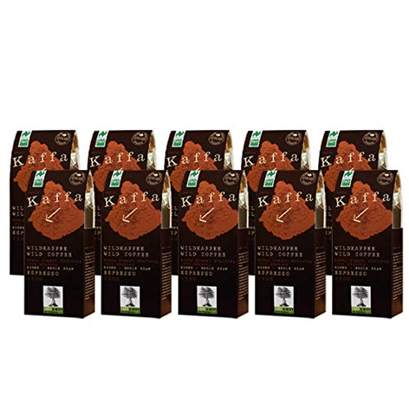 Cafea organică Kaffa Wild Coffee, Espresso, boabe întregi, pachet de 10