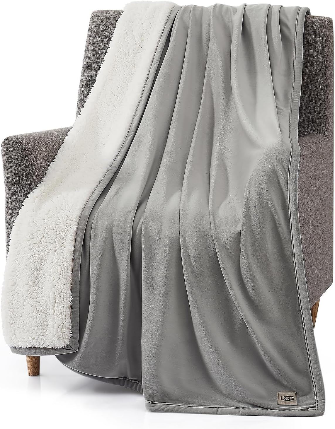 UGG 01465 Bliss Sherpa-Überwurfdecke, vollständig wendbar für Couch oder Bett, maschinenwaschbar, pflegeleicht, weicher Plüsch, übergroße Luxusdecken, 178 x 127 cm, Siegel Naty Shop Bettdecken & Quilts Standardtitel