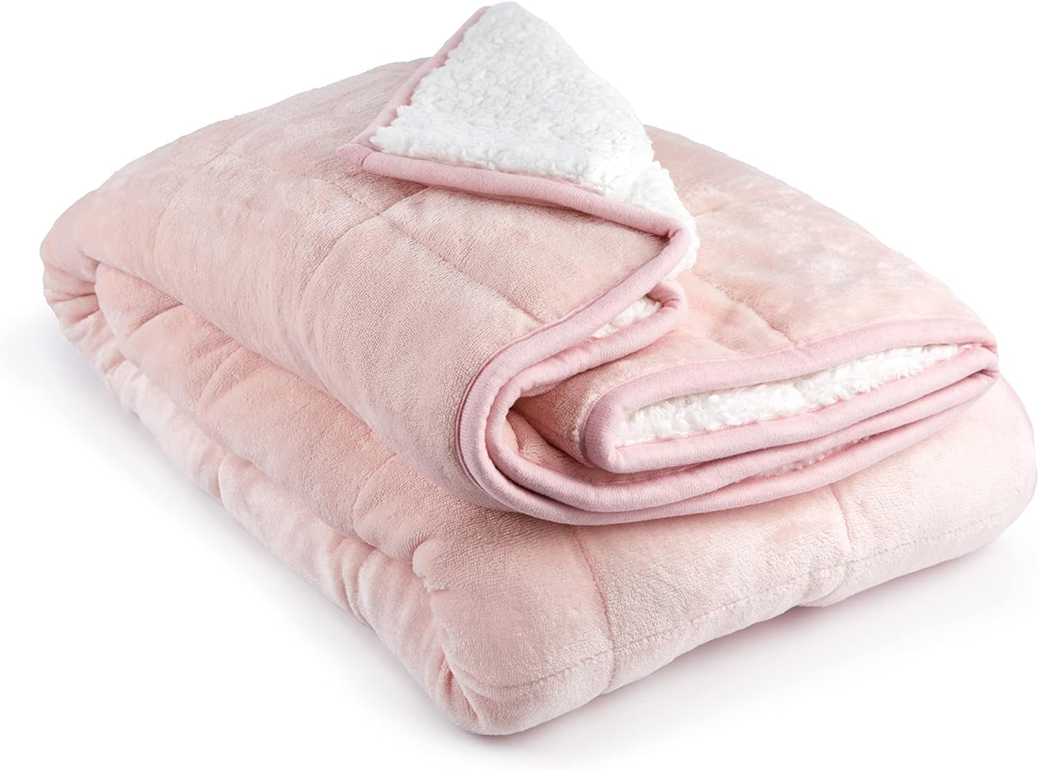 Emma Barclay beschwerte Sherpa-Decke, 127 x 152 cm, Blush Pink Emma Barclay Betten und Decken Blush Pink 50X60" (127X152Cm)