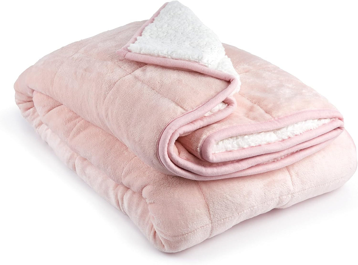 Emma Barclay beschwerte Sherpa-Decke, 127 x 152 cm, Blush Pink Emma Barclay Betten und Decken Blush Pink 50X60" (127X152Cm)