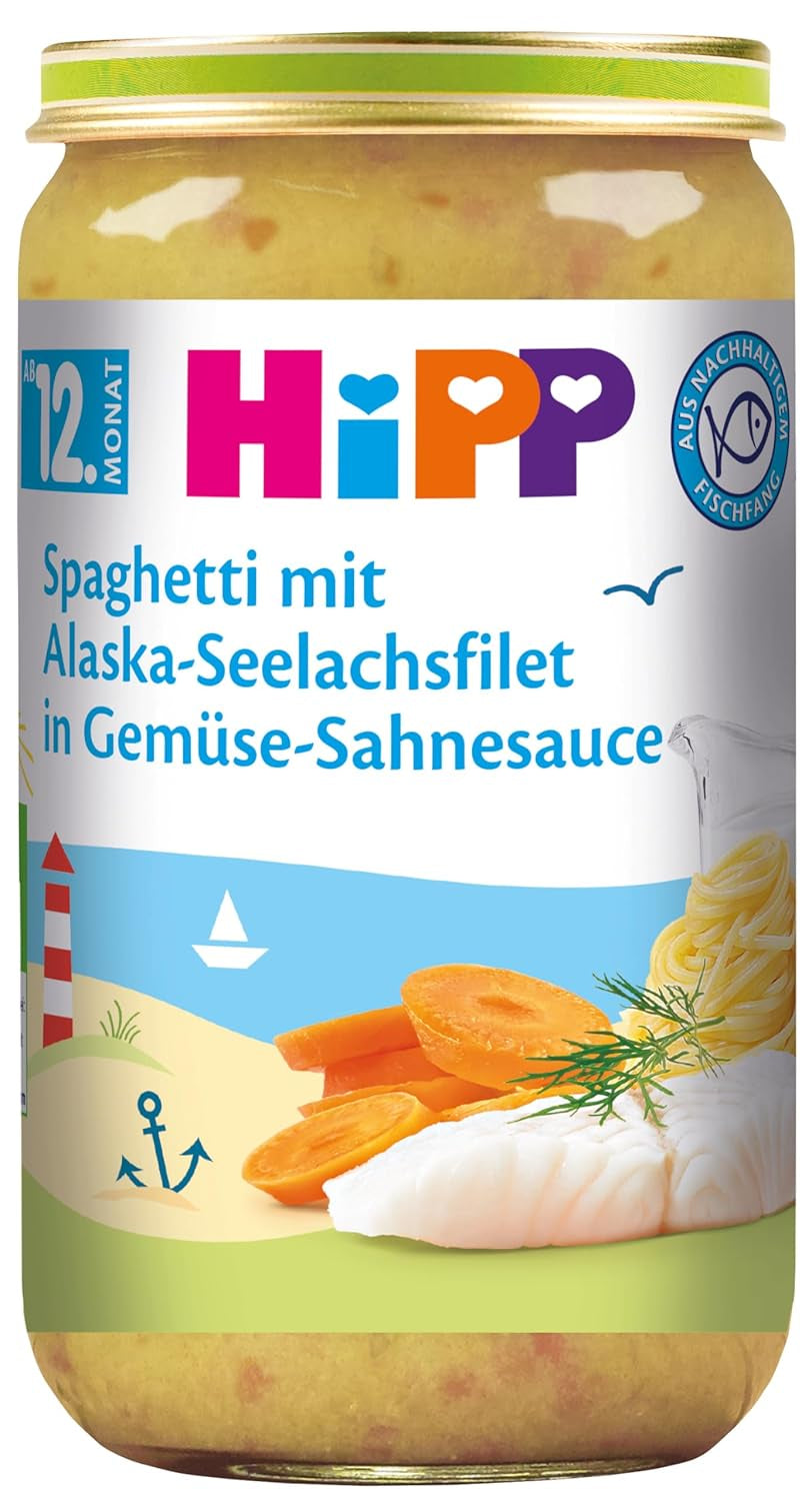 Spaghetti Hipp mit Alaska-Kabeljaufilets in Gemüse-Sahnesauce, 6er-Pack (6 x 250 g) Mutter und Kind Naty Shop Standardtitel
