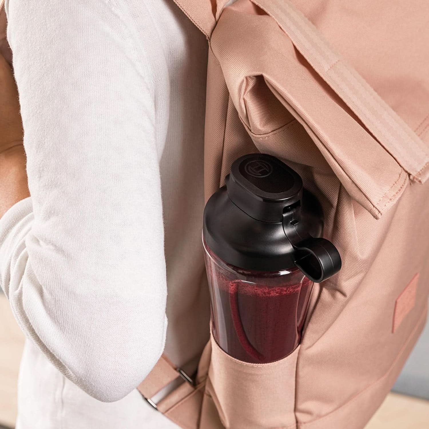 Bosch Mini-Standmixer Vitapower Serie 2 MMB2111S, Highspeed-Mixer, Bis Zu 40.000 U/min, Tritan Togo-Flasche 0,6 L, Trinkdeckel, Bruchsicher, Spülmasch.Geeignete Teile, 450W, Silber/Schwarz Kitchen Naty Shop