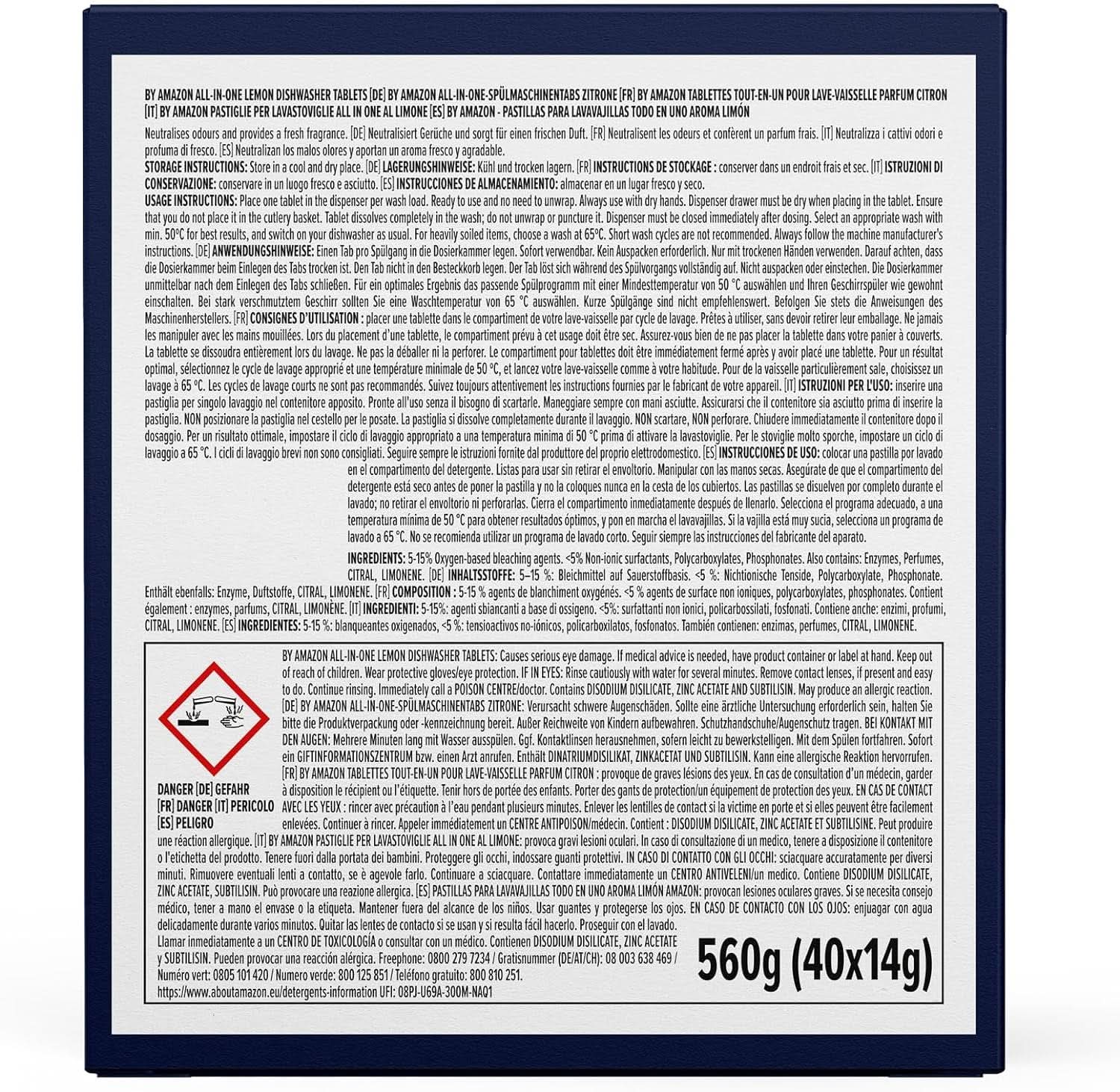 All-In-One-Geschirrspülertabletten, Zitrone, 40 Tabletten Naty Shop Kitchen Detergents