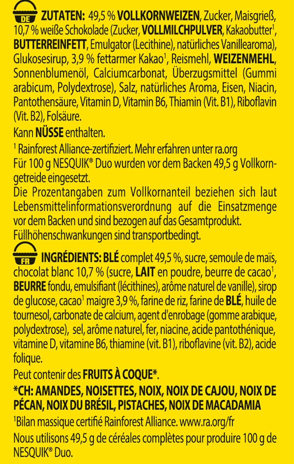 Cereale NESTLÉ Duo, cereale cu ciocolată brună și albă și cereale integrale (1 x 325 g)