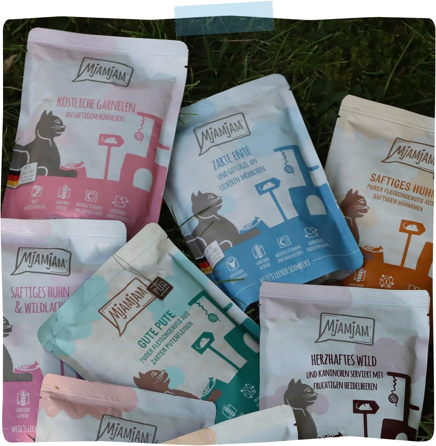 MjAMjAM - Hrană umedă premium pentru pisici - rață fragedă și carne de pasăre cu morcovi delicioși, 1 pachet (1 x 400 g), fără cereale cu carne suplimentară