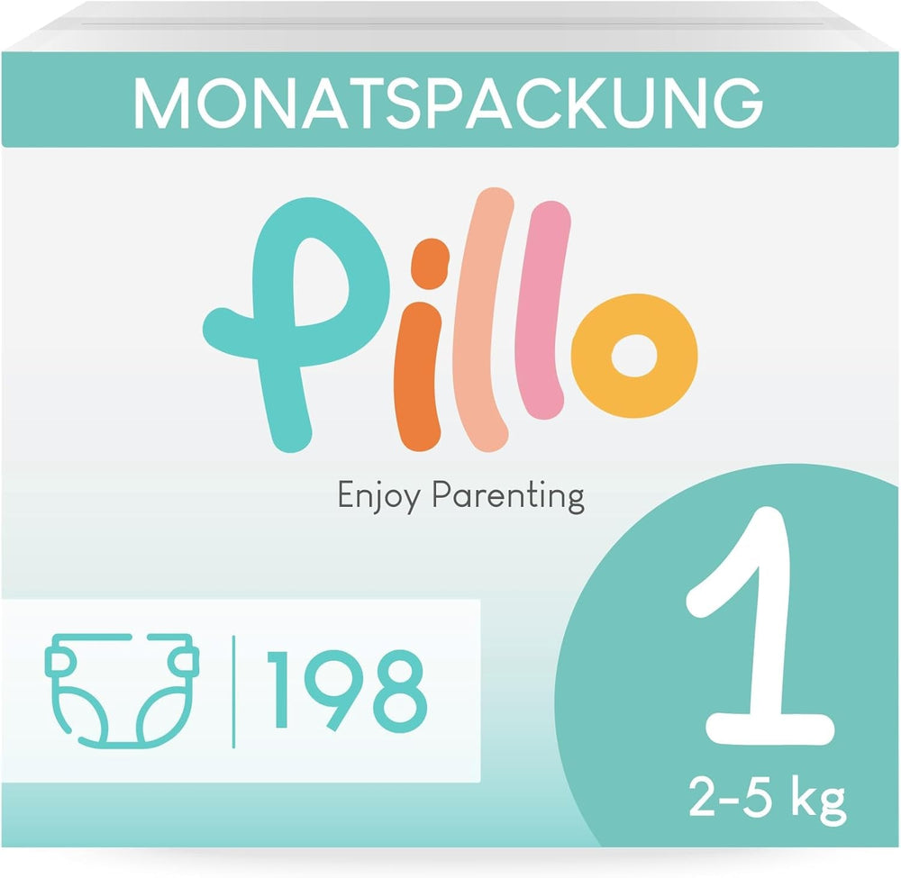 Scutece Pillo 3 - Cutie cu 168 de scutece, 6 pachete a câte 28 de scutece fiecare, mărimea 3 - Midi (6-10 kg) - Scutece pentru bebeluși