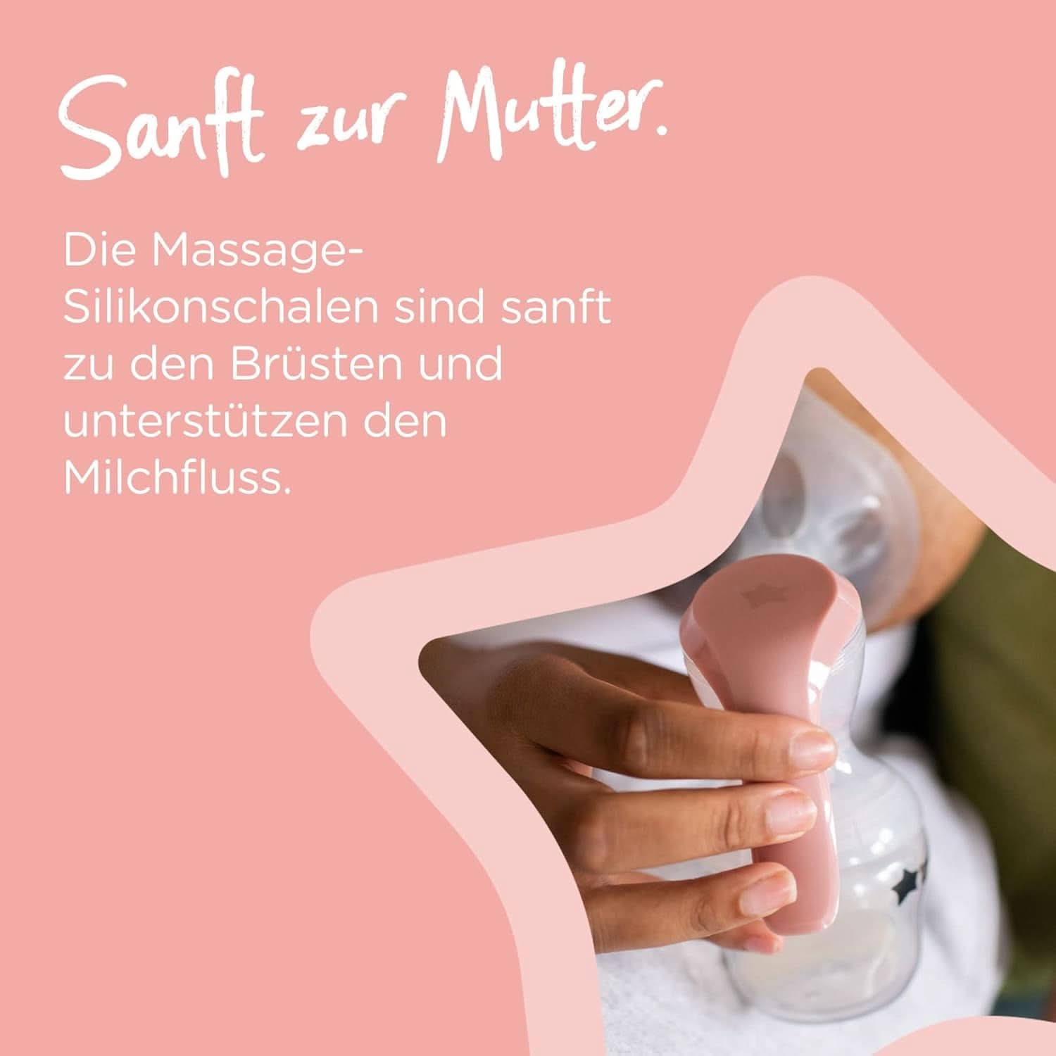 Tommee Tippee Made for Me Manuelle Einzel-Milchpumpe, Starke Saugkraft, Ergonomischer Griff, Tragbare Und Leise Milchpumpe, Samt Babyflasche Zubehör Essen und Stillen Bebe Naty Shop