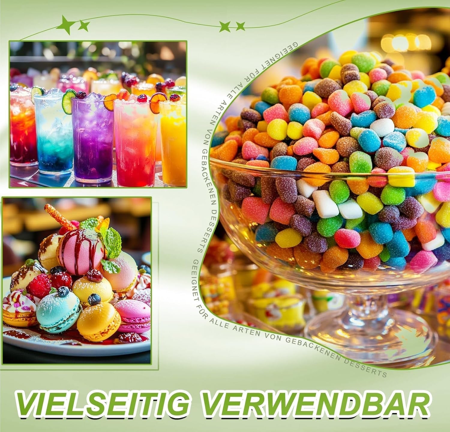 Colorant alimentar pudră - 24 coloranți alimentari foarte concentrați, coloranți alimentari vibranți pentru prăjituri, macaroane, fondant, gătit, glazură, cremă de unt, fursecuri - 2 g (fiecare)