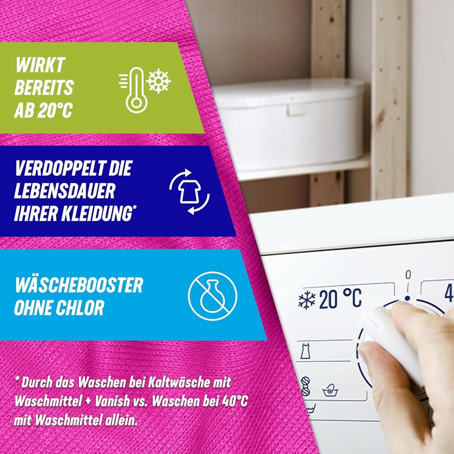 Vanish Oxi Action Powder Pink – 1,125 kg – chlorfreies Fleckenentfernungs- und Wäscheverbesserungspulver – für farbige Wäsche. Waschmittel Naty Shop
