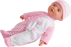 Simba 105140020 - My Love Baby Talk, Weichkörperpuppe mit Schlafaugen in süßem Strampler, macht 24 Babylaute, 30cm, Babypuppe ab 2 Jahre
