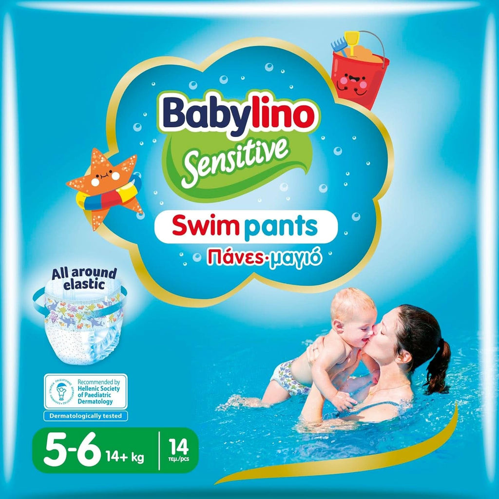 Pantaloni de înot Sensitive, scutece pentru mare și piscină Mama si Copilul Naty Shop Marimea 5/6 (14 bucati)