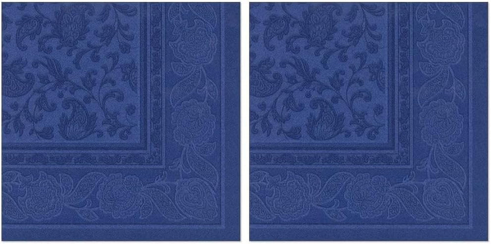 50 șervețele "Colecția ROYAL" 1/4 pliu 40 Cm X 40 Cm albastru închis "Ornamente"