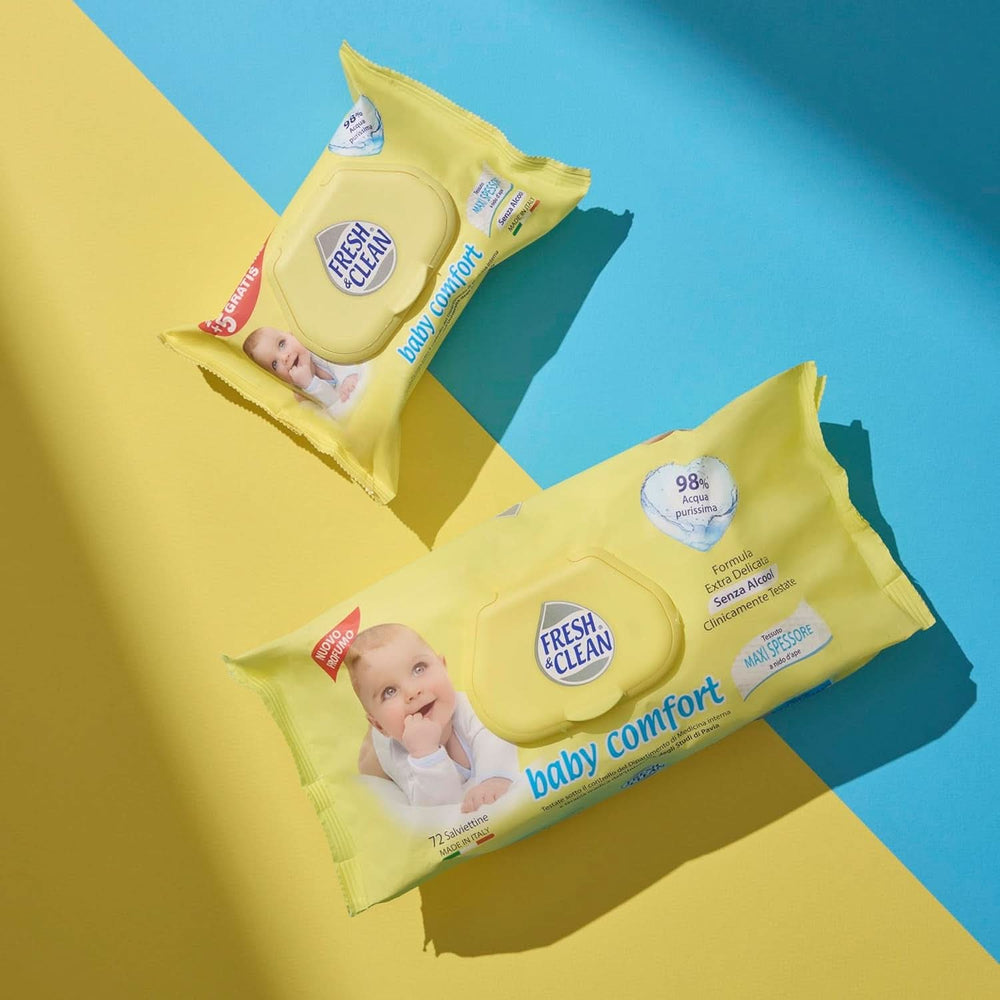 Milleusi Classic Fresh & Clean, Feuchttücher, 72 Stück Baby-Feuchttücher Naty Shop