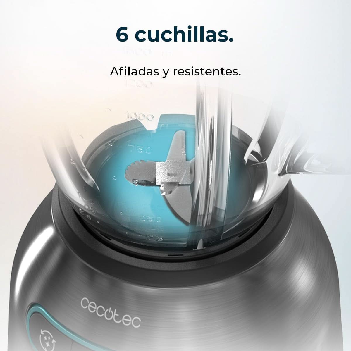 Cecotec Standmixer Power Black Titanium 2200MAX Smooth, 2200 W Maximale Leistung, 6 Klingen Aus Edelstahl, Ice-Crush-Funktion, Turbo- Und Smoothie-Funktion, Autoclean-Funktion Kitchen Naty Shop