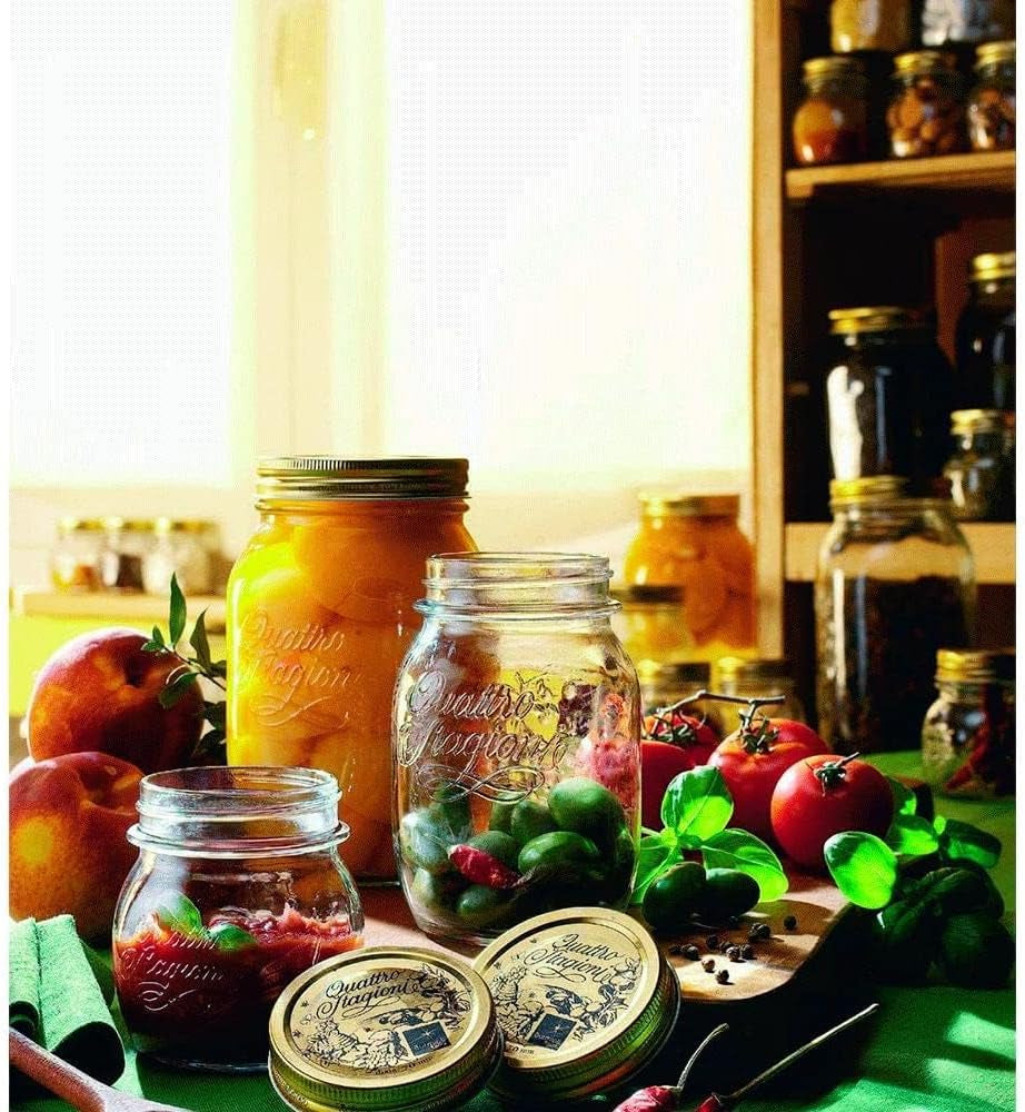 Bormioli QUATTRO STAGIONI borcan de depozitare 1 litru (pachet de 2) Cutii depozitare alimente Naty Shop