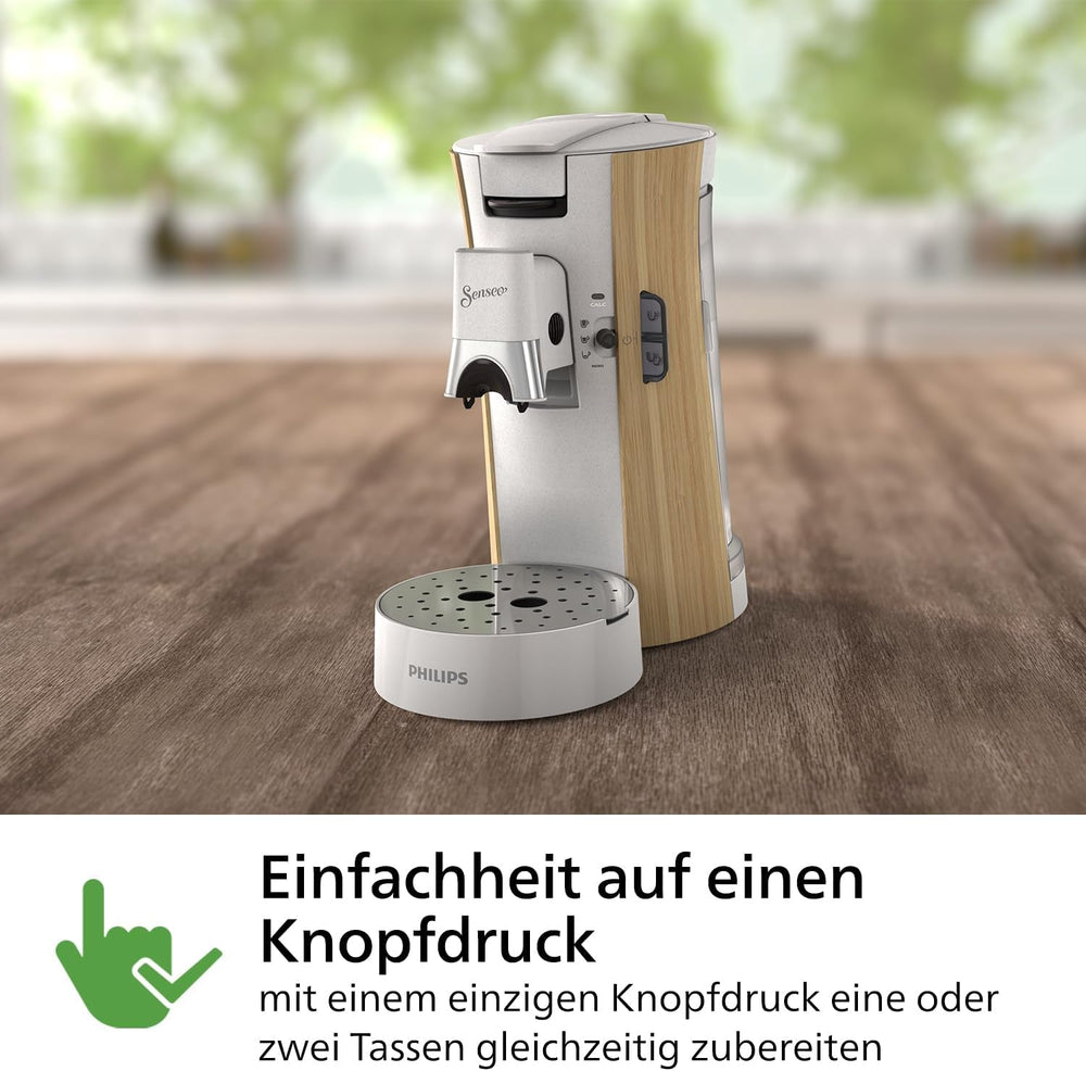 Espressor cu capsule PHILIPS Senseo Select - Intensity Plus, cu funcție Memo pentru 3 specialități de cafea, Crema Plus, produs ecologic, de înaltă calitate, alb mătăsos (CSA240/05)