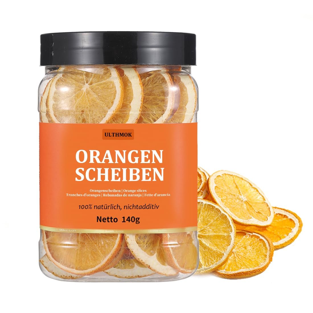 Felii de grapefruit uscate premium 100 g, grapefruit deshidratat, 100% natural, fără aditivi și fără zahăr adăugat. Produse deshidratate Naty Shop Felii de portocale