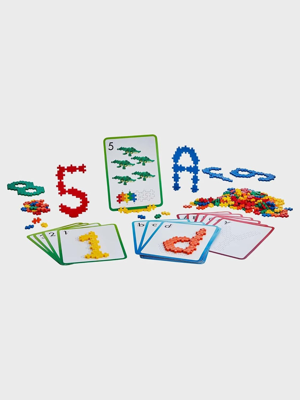 Plus-Plus 9603909 Geniales Konstruktionsspielzeug, Learn to Build, ABC & 123, Kreativ-Bausteine, 600 Teile