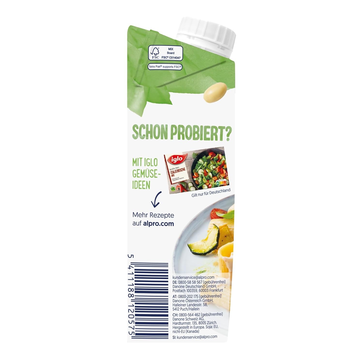 Alpro Cooking Soya – Vegane Kochcreme aus Soja mit neutralem Geschmack für warme und kalte Gerichte – 15 x 250 ml