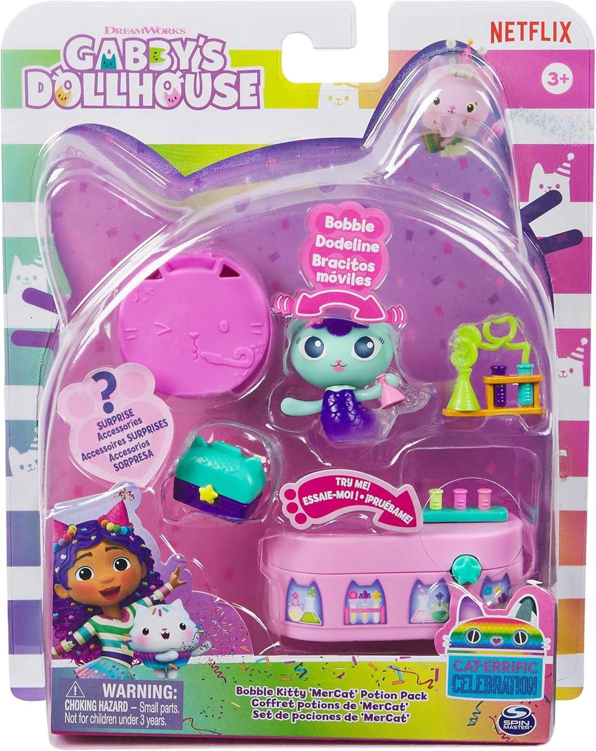 Gabby™S Puppenhaus, Bobble Kitty-Möbelpaket mit Erdmännchen-Katzenfigur mit Puppenhausmöbeln und Zubehör, ab 3 Jahren. Puppenhäuser Naty Shop