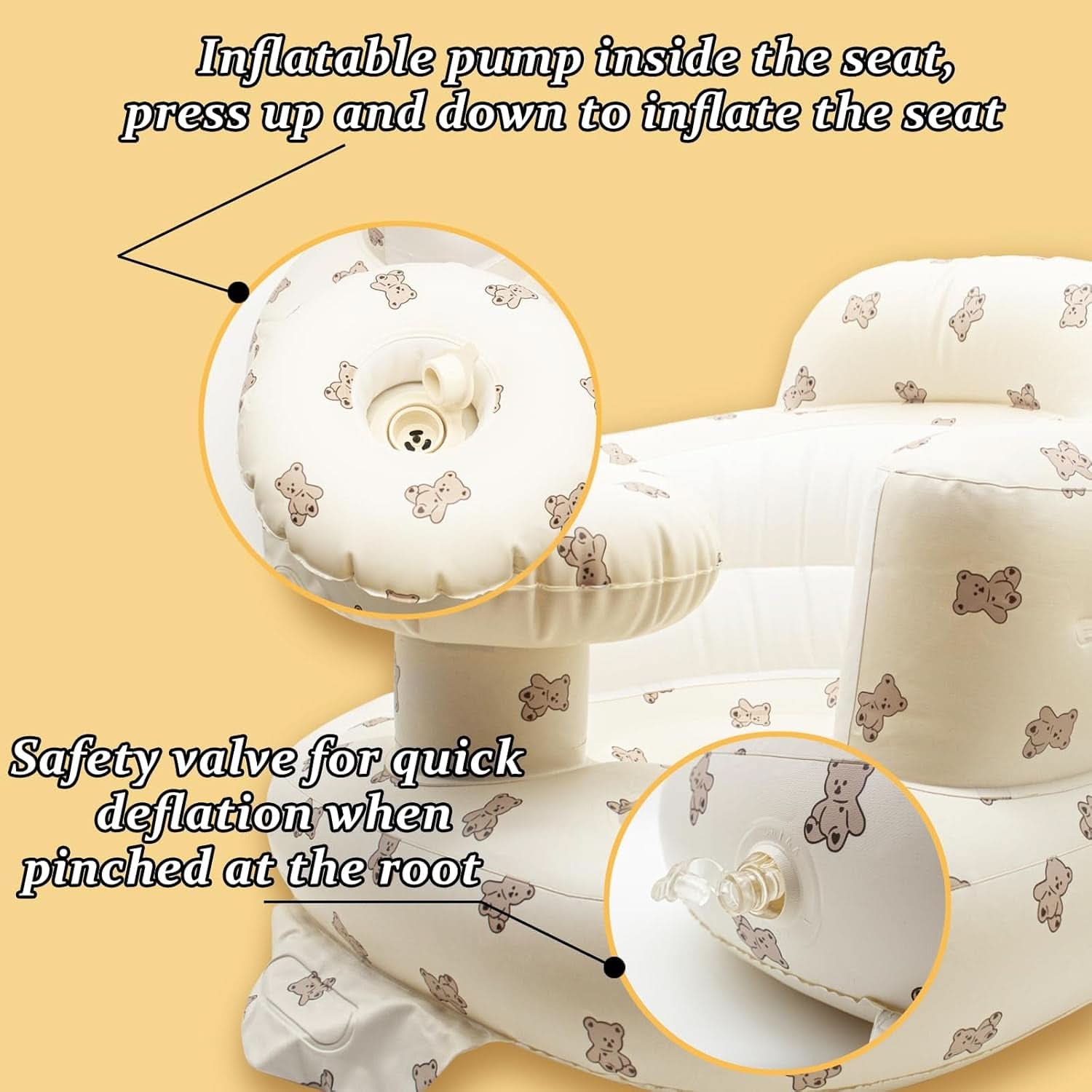 Aufblasbarer Sitz für Babys Jdblissful von 3 bis 36 Monaten Mutter und Kind Naty Shop