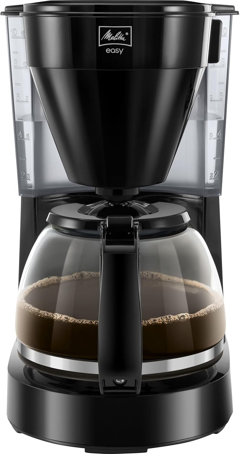 Melitta Easy – Espressor cu filtru și carafă de sticlă, pentru până la 10 cești de cafea, negru