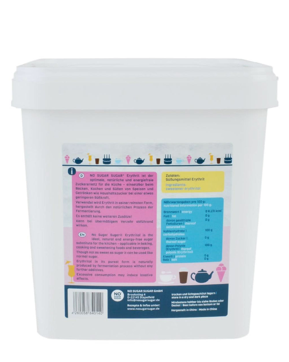 Ohne Zucker, natürliches Erythrit ohne Kalorien, als Zuckerersatz verwendbar, 4,5 kg Süßstoffe Naty Shop