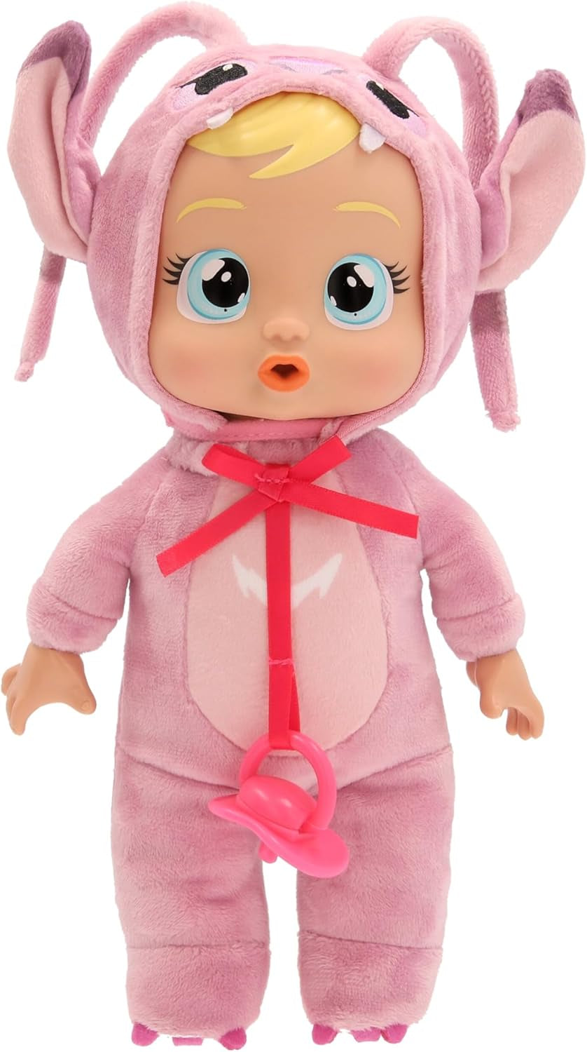 CRY Babies Tiny Cuddles Disney Angel, Babypuppe Inspiriert von Angel von Disney Lilo&Stitch, mit 3 Accessoires, Pflegen und Umsorgen, sie weint echte Tränen, Kinder ab 18 Monaten