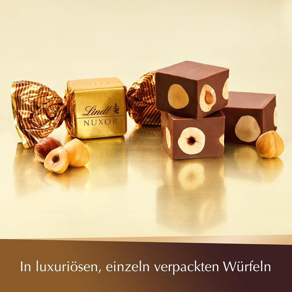 Lindt NUXOR Gianduja Cremige Milchschokolade mit gerösteten ganzen Haselnüssen, 103 Gramm Naty Shop Schokoladenbonbons