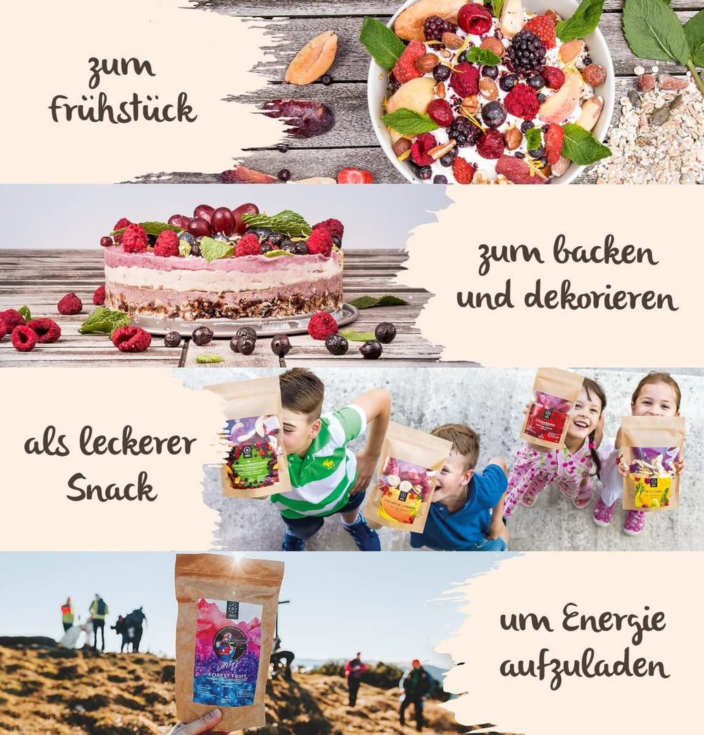 Fructe liofilizate BRIX | Amestec natural de fructe uscate 80 g | Premiul Great Taste pentru fructe uscate | Fără OMG, fără gluten, vegan, vitamine reținute Produse deshidratate Naty Shop