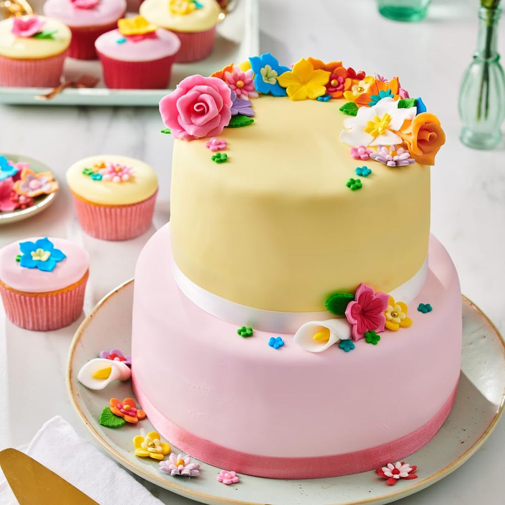 FunCakes roll fondant Botanical Green: Ușor de utilizat, neted, flexibil, moale și pliabil, perfect pentru decorarea torturilor, halal, kosher și fără gluten, 250g Pasta de zahar Naty Shop