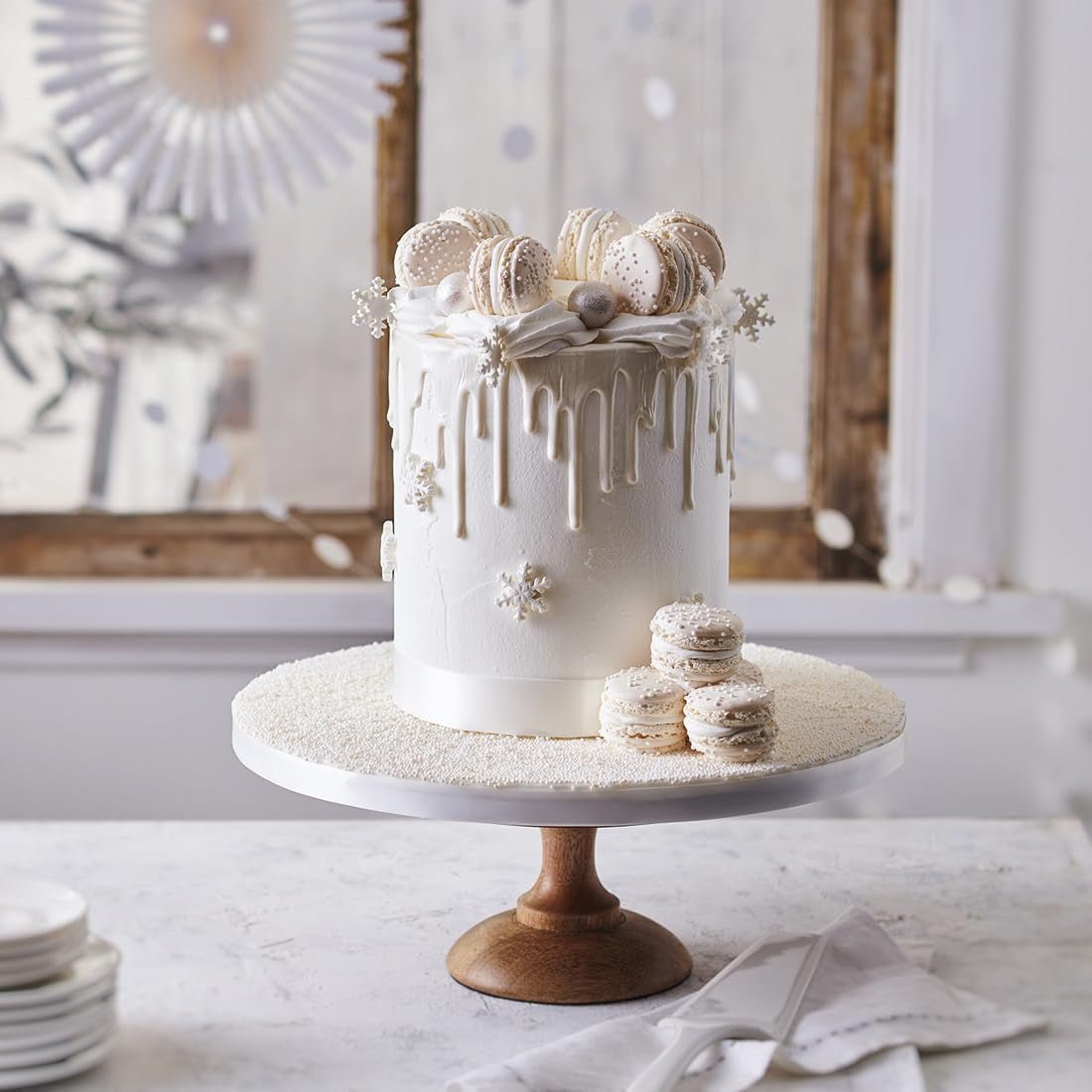 FunCakes Roll Fondant Bright White: Ușor de folosit, neted, flexibil, moale și pliabil, perfect pentru decorarea prăjiturilor, halal, kosher și fără gluten. 5 kg (2 Ã- 2,5 kg) Pasta de zahar Naty Shop