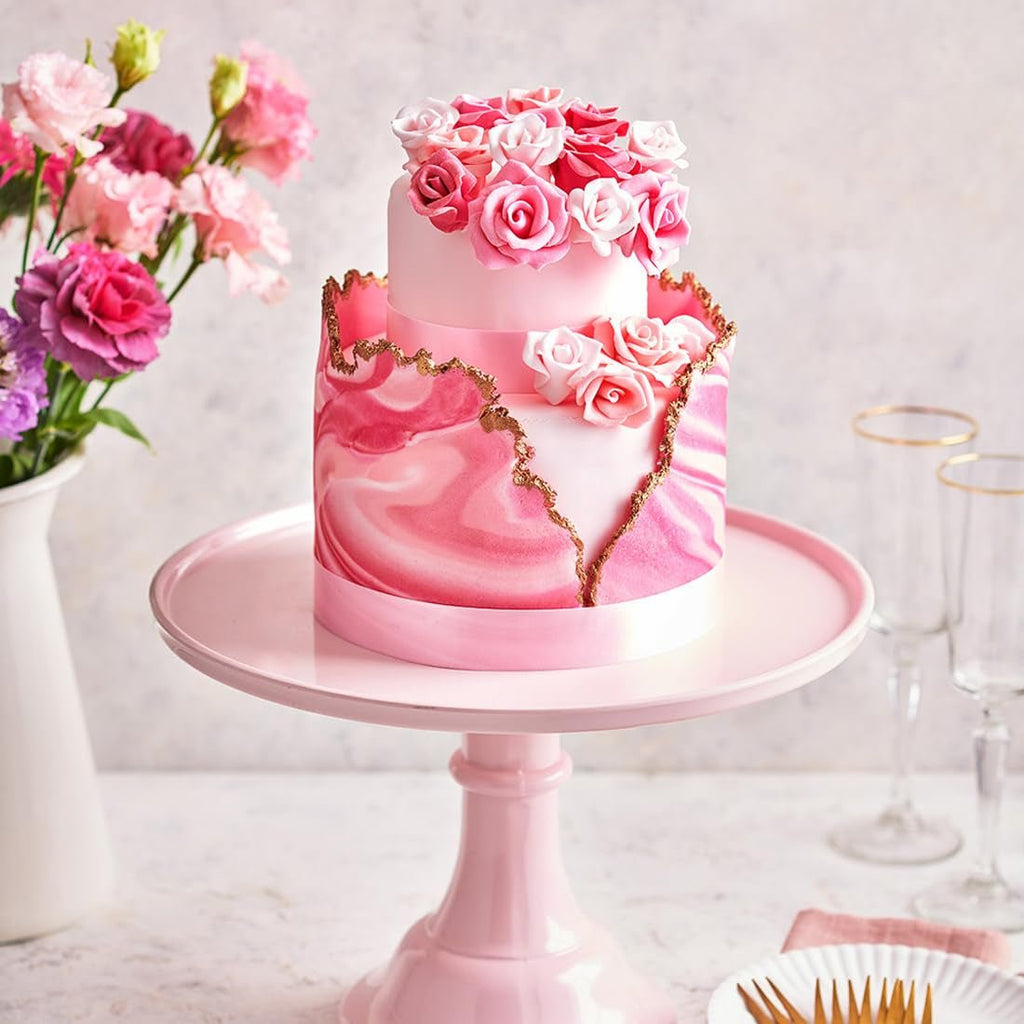 FunCakes Roll Fondant Sweet Pink: Ușor de utilizat, neted, flexibil, moale și pliabil, perfect pentru decorarea prăjiturilor, halal, kosher și fără gluten. 1 kg Pasta de zahar Naty Shop