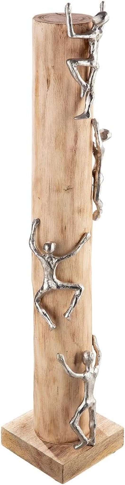 GILDE Sculptură decorativă figura XL - high up Aluminiu, lemn natural colorat - Înălțime 74 cm Statuete si sculpturi Naty Shop