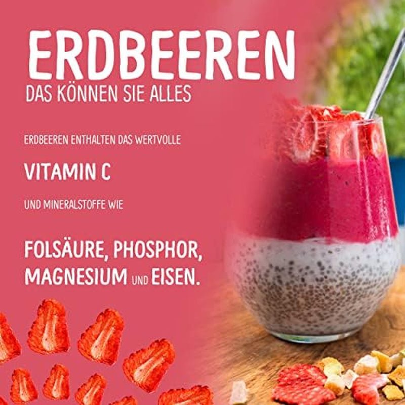 Gustare de fructe organice pentru copii: 6x15g căpșuni organice liofilizate - Fructe liofilizate - Fructe uscate - Little rascals de la NutriPur Produse deshidratate Naty Shop