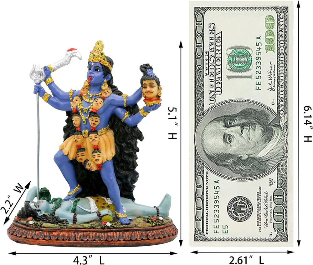 Hindu God Kali Ma Statue, India Goddess Kali Bhavatarini Destroyer Statue Decorative Hindu Goddess of Time and Death Figurine Murti Diwali Pooja Gifts Home Office Temple Mandir Altar Puja Items Statuete si sculpturi Naty Shop