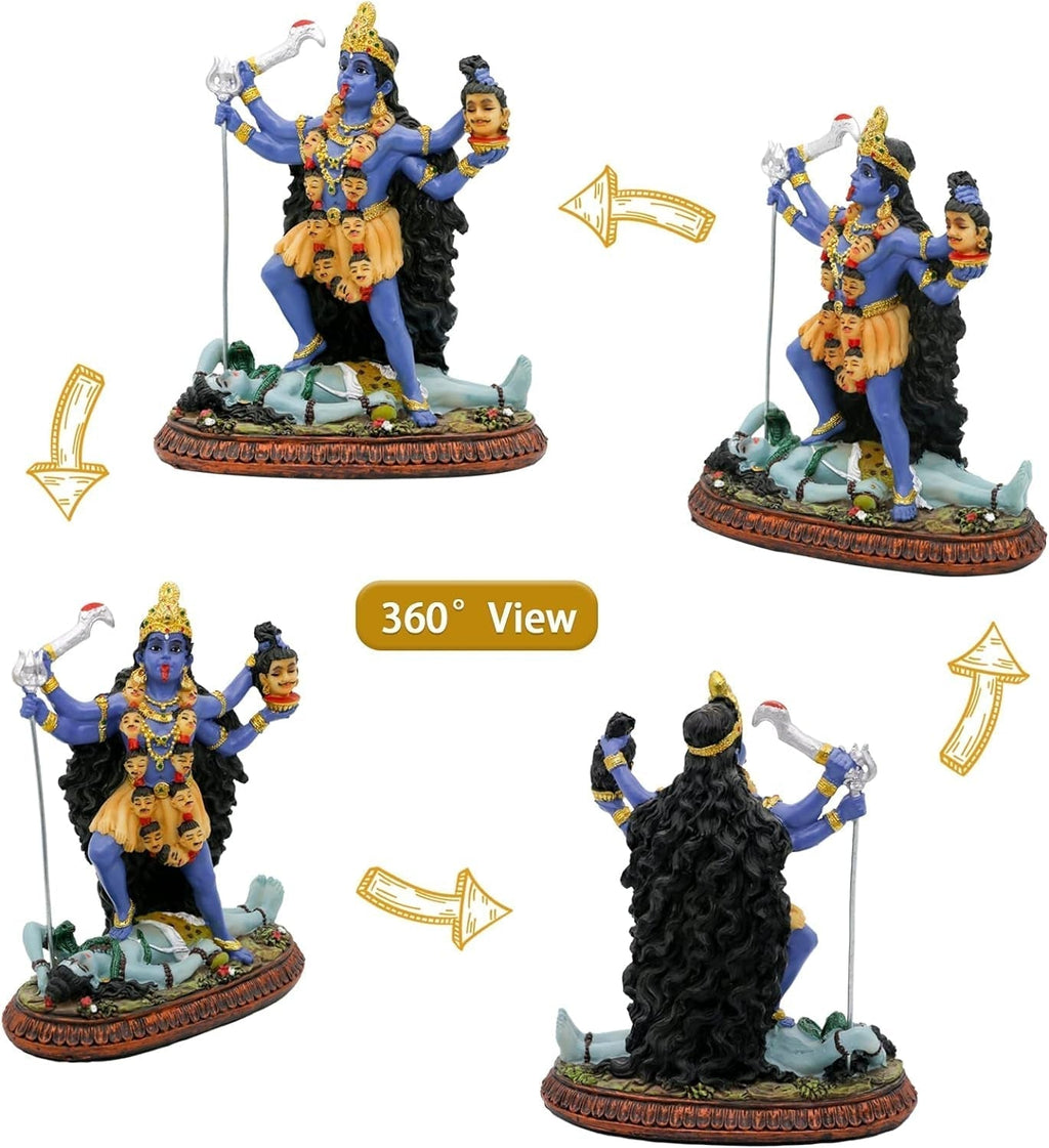 Hindu God Kali Ma Statue, India Goddess Kali Bhavatarini Destroyer Statue Decorative Hindu Goddess of Time and Death Figurine Murti Diwali Pooja Gifts Home Office Temple Mandir Altar Puja Items Statuete si sculpturi Naty Shop