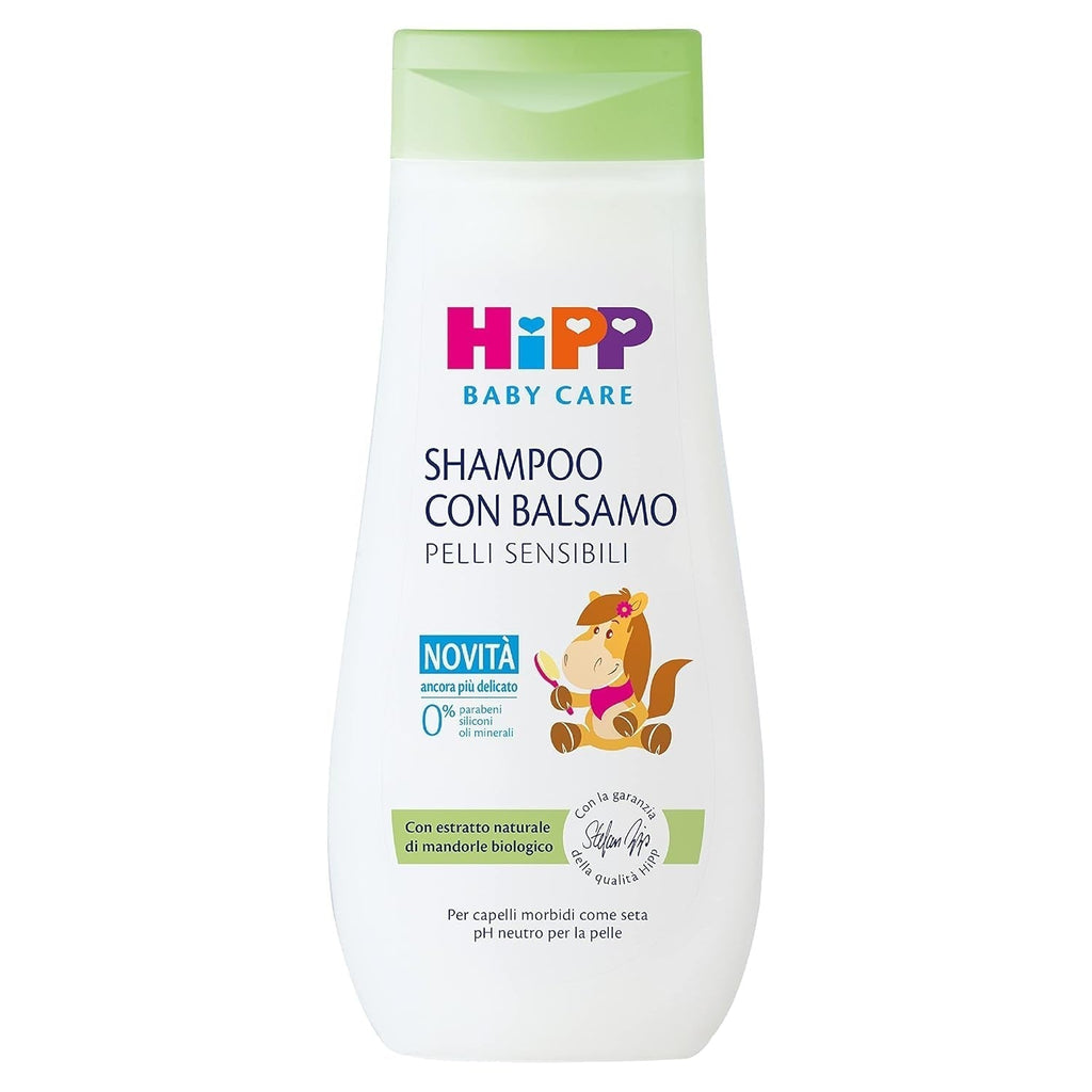 HiPP Baby Care Șampon cu balsam pentru copii, descurcă părul și protejează scalpul, pentru pielea sensibilă, cu extract natural de migdale organice, 1 x 200 ml Copii - Baie si Skincare Naty Shop Titlu implicit