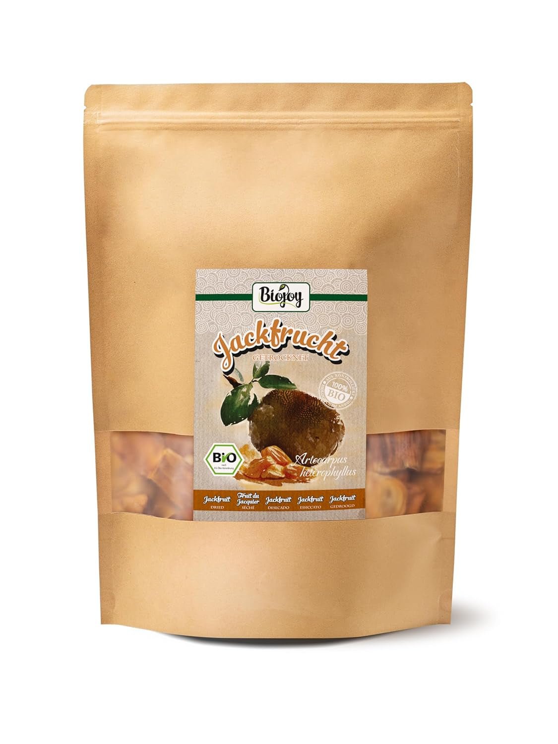 Jackfruit bio Biojoy (1 kg), bucăți de jackfruit uscate și nesulfurate Produse deshidratate Naty Shop 1 kg