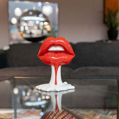 Kare Design obiect decorativ Hot Lip, alb/roșu, accesoriu pentru casă, buze, gură, 26x21x14 cm (h/w/d) Statuete si sculpturi Naty Shop