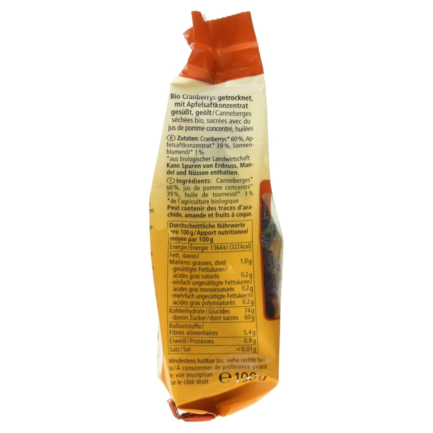Merișoare organice, 100g Produse deshidratate Naty Shop