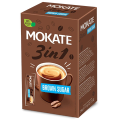 MOKATE 3in1 Instantkaffee mit braunem Zucker, Beutel 24 x 17 g, Kaffee, Naty Shop