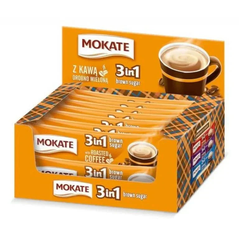 MOKATE 3in1 Instantkaffee mit braunem Zucker, Beutel 24 x 17 g, Kaffee, Naty Shop