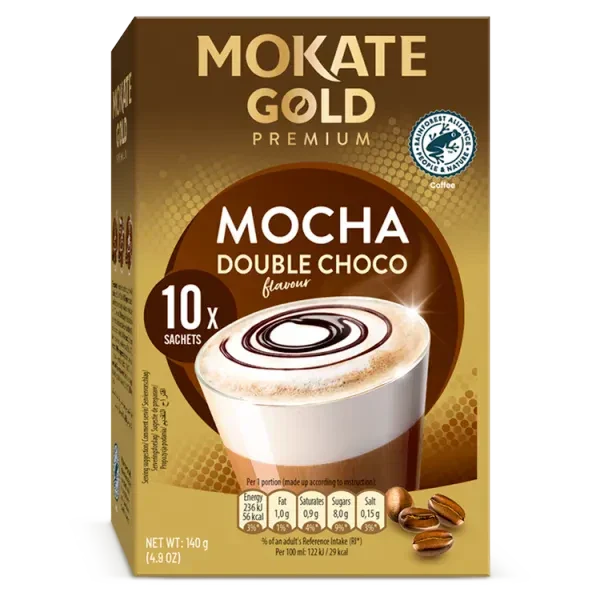 MOKATE Gold Premium Cappuccino Mocha Double Choco 10x14g Kaffee Naty Shop
