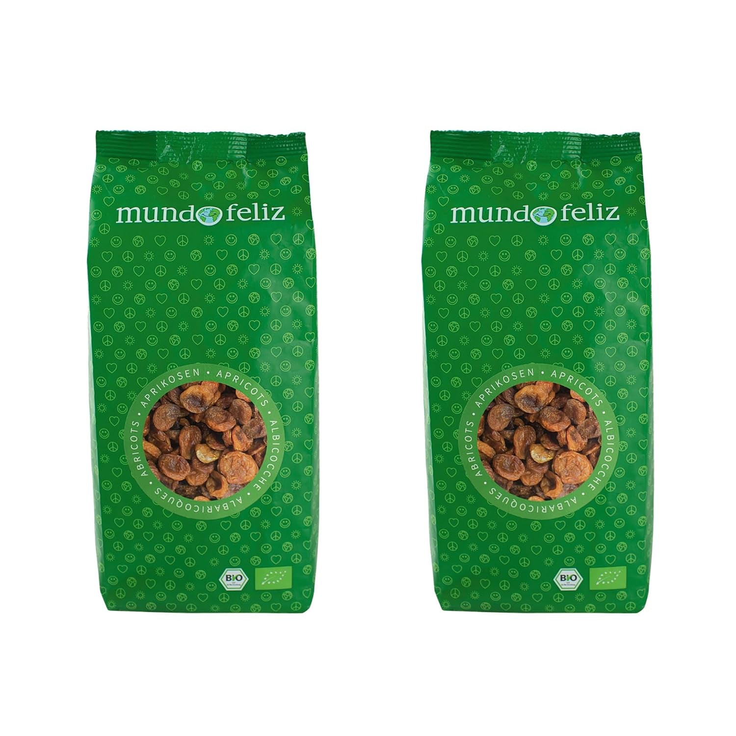 Mundo Feliz Caise uscate cu sâmburi din agricultura ecologică, 2 x 500 g Produse deshidratate Magazinul meu 500 G (pachet de 2)