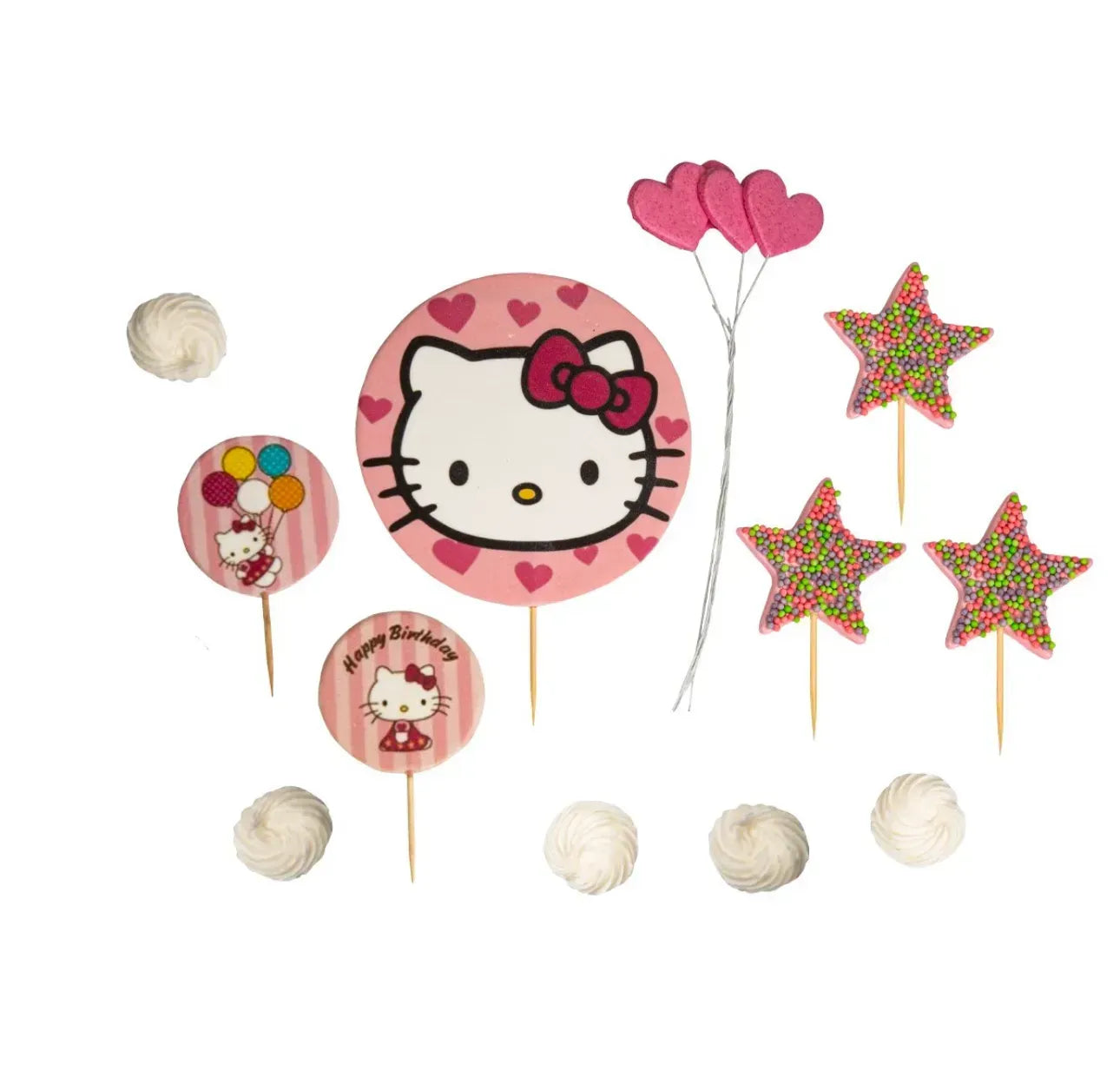 Set mit 12 essbaren Dekorationen, Hello Kitty