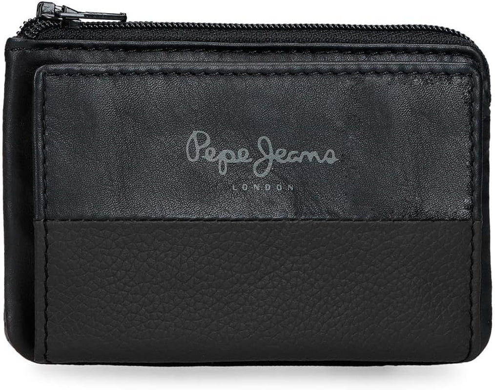 Pepe Jeans Joumma Bags Double Purse, Negru, 11 x 7 x 1,5 cm, Piele, Negru, Talla única, Portofel Portofel Barbati Naty Shop Titlu implicit