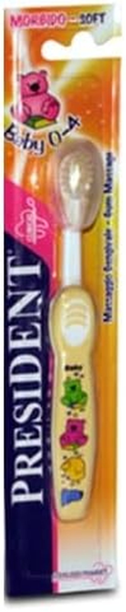 Perie pentru copii 0-4 ani Galbenă sau roz, peri moi cu vârfuri rotunjite, cap de perie mic și compact pentru curățarea corectă și masarea delicată a gingiilor. Copii - Baie si Skincare Naty Shop Titlu implicit