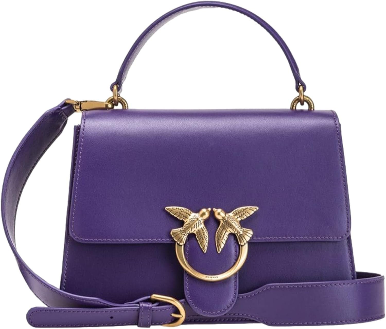 Pinko Ladies Love One Top Handle Classic Li Bag Genti Femei Naty Shop J11Q_Violet Plumeria-Aur Antic